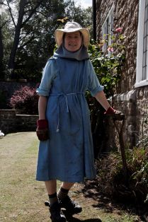 Nun working in Guest House Garden